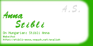 anna stibli business card